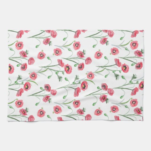 Wasserfarbe Mohnfeld Küche Handtuch (Horizontal)