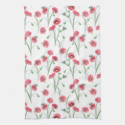 Wasserfarbe Mohnfeld Küche Handtuch (Vertikal)