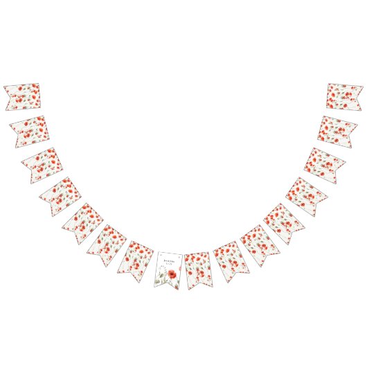 Wasserfarbe Mohnrot Wildblumen Sommer Wimpelkette (Alle)