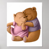 Wasserfarbe Momma und Daddy Bear | Bärenwand Poster (Vorne)