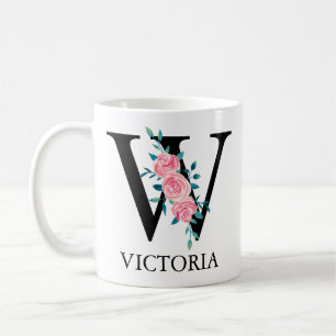 Wasserfarbe-Monogramm benutzerdefinierter einzelne Kaffeetasse