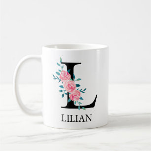 Wasserfarbe-Monogramm individuell einzelner Buchst Kaffeetasse