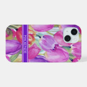 Wasserfarbe Monogramm iPhone 15 Hülle (Rückseite (Horizontal))