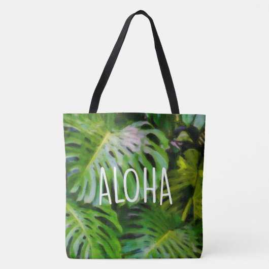 Wasserfarbe Monstera Aloha Hawaiian Beach Bag Tasche (Vorderseite)