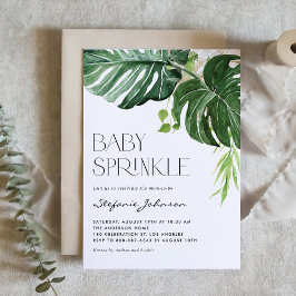Wasserfarbe Monstera Blätter Summer Baby Sprinkle Einladung