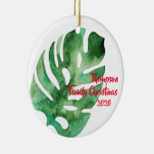Wasserfarbe Monstera Leaf, Weihnachten der Familie Keramik Ornament (Rechts)