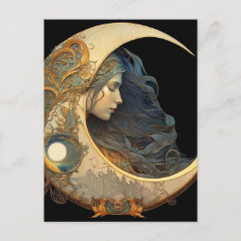 Wasserfarbe Moon Goddess Feiertagspostkarte