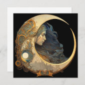 Wasserfarbe Moon Goddess Mitteilungskarte (Vorne/Hinten)
