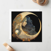 Wasserfarbe Moon Goddess Mitteilungskarte (Vorderseite/Rückseite Beispiel)