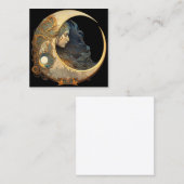 Wasserfarbe Moon Goddess Quadratische Visitenkarte (Vorne/Hinten)
