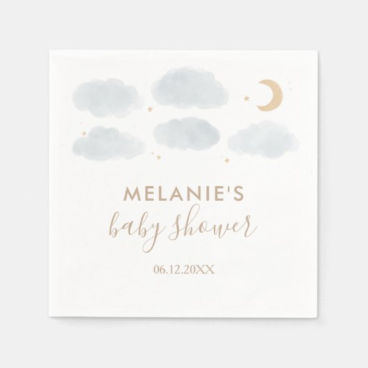 Wasserfarbe Moon Stars Kinderdusche Serviette (Vorderseite)