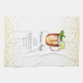 Wasserfarbe Moskauer Mule Custom Drink Rezept Geschirrtuch (Horizontal)