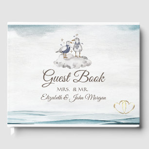Wasserfarbe Möwen Strand Gästebuch