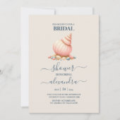 Wasserfarbe Muscheln Elegante Minimalistische Burg Einladung (Vorderseite)