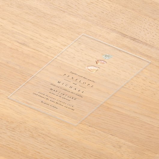 Wasserfarbe Muscheln Elegante Minimalistische Hoch Acryleinladungen (Ablage )