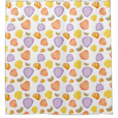 Wasserfarbe Muscheln farbenfroher Duschvorhang (Vorderseite)