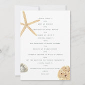 Wasserfarbe Muscheln Junggeselinnen-Abschied Itine Einladung (Rückseite)