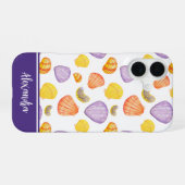 Wasserfarbe Muscheln mit Name iPhone Fall 16 Hülle (Rückseite (Horizontal))