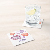 Wasserfarbe Muscheln Nautische Untersetzer (Vor Ort)