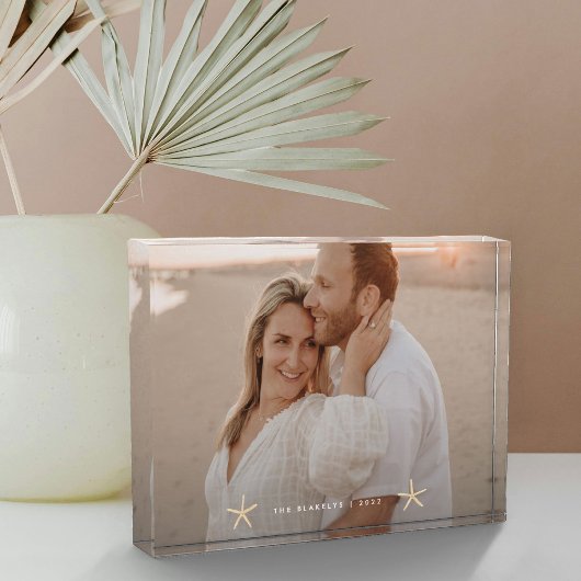 Wasserfarbe Muscheln Personalisiert Fotoblock