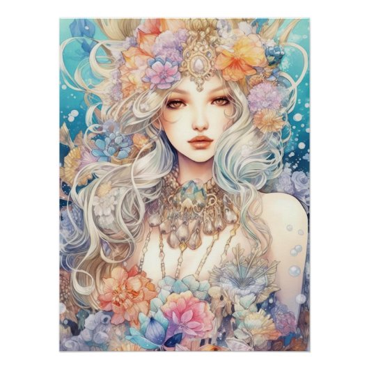 Wasserfarbe Mysteriös Maiden Poster (Vorderseite)