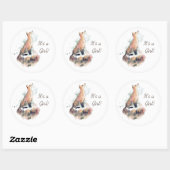 Wasserfarbe mystischer Fuchs Es ist ein Girl Stick Runder Aufkleber (Blatt)