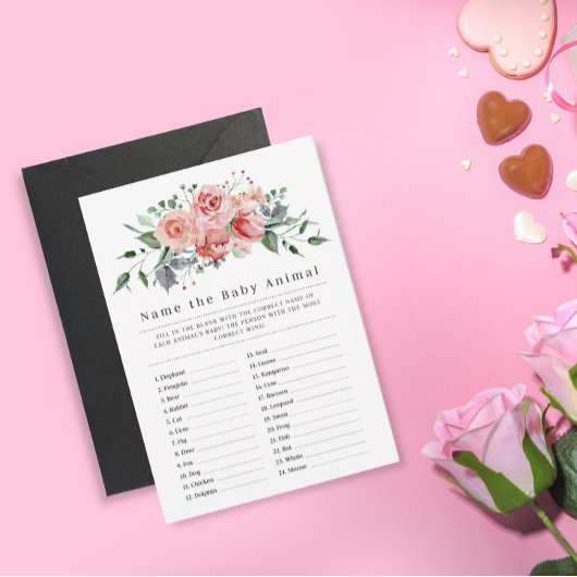 Wasserfarbe Name der Baby Animal Showkarte Begleitkarte