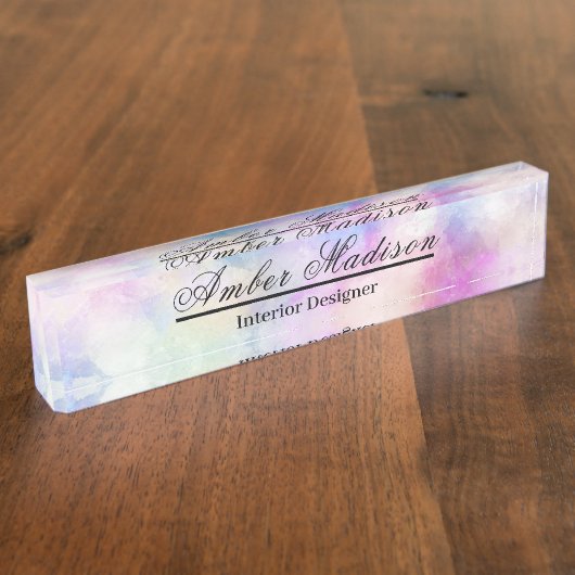 Wasserfarbe Namensplakette (Seite)