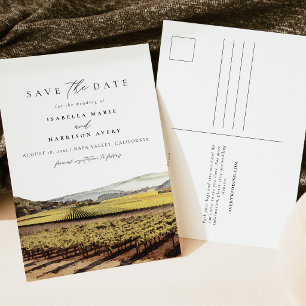 Wasserfarbe Napa Tal Sonoma California Vinyeard Postkarte