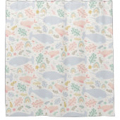 Wasserfarbe Narwhal & Siegel Muster Duschvorhang (Vorderseite)