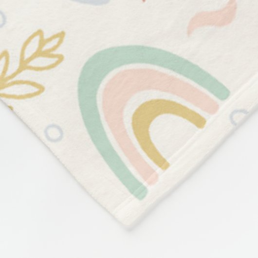 Wasserfarbe Narwhal & Siegel Muster Fleecedecke (Ecke)