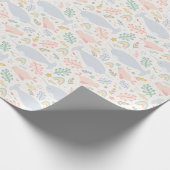 Wasserfarbe Narwhal & Siegel Muster Geschenkpapier (Ecke)