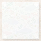 Wasserfarbe Narwhal & Siegel Muster Glasuntersetzer (Rückseite)