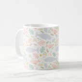 Wasserfarbe Narwhal & Siegel Muster Kaffeetasse (Vorderseite Links)