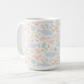 Wasserfarbe Narwhal & Siegel Muster Kaffeetasse (Vorderseite Links)
