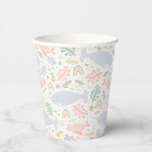 Wasserfarbe Narwhal & Siegel Muster Pappbecher