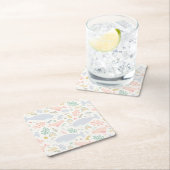 Wasserfarbe Narwhal & Siegel Muster Rechteckiger Pappuntersetzer (Vor Ort)