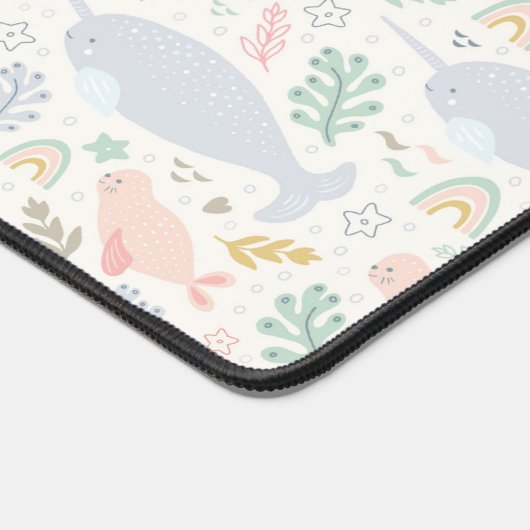 Wasserfarbe Narwhal & Siegel Muster Schreibtischunterlage (Ecke)