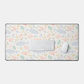 Wasserfarbe Narwhal & Siegel Muster Schreibtischunterlage (Tastatur & Maus)