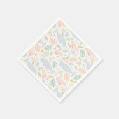 Wasserfarbe Narwhal & Siegel Muster Serviette (Ecke)