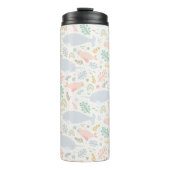 Wasserfarbe Narwhal & Siegel Muster Thermosbecher (Vorderseite)