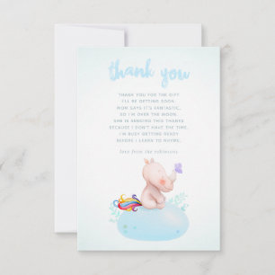 Wasserfarbe Nashorn Einhorn Baby Junge Shower Dank Dankeskarte
