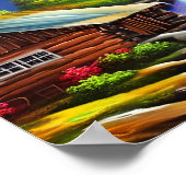 Wasserfarbe Natur Bergsee-Zauber Poster (Ecke)