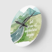Wasserfarbe Natur - Das nächste Abenteuer beginnt Runde Wanduhr (Winkel)