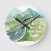 Wasserfarbe Natur - Das nächste Abenteuer beginnt Runde Wanduhr (Vorderseite)