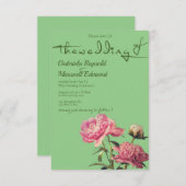 Wasserfarbe Natur Grüne Peony Hochzeit Einladung (Vorne/Hinten)