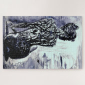 Wasserfarbe - Natur Lady - Kunst - Anpassbar - Puzzle (Horizontal)