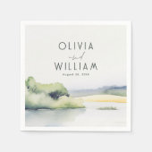 Wasserfarbe Natur Romantisch Serviette (Vorderseite)