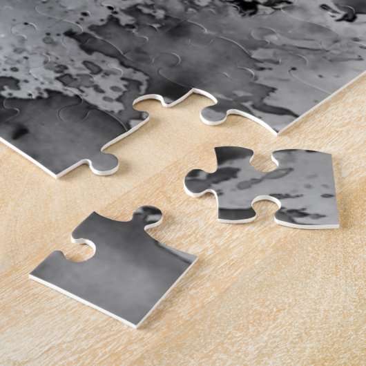 Wasserfarbe - Naturdame - Schwarz-Weiß-Malerei Puzzle (Seite)