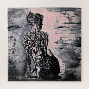 Wasserfarbe - Naturedame - kundenspezifisch - Kuns Puzzle